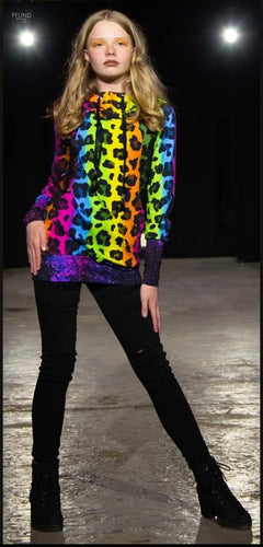 Size 14/Junior Rainbow Leopard Jessie Hoodie